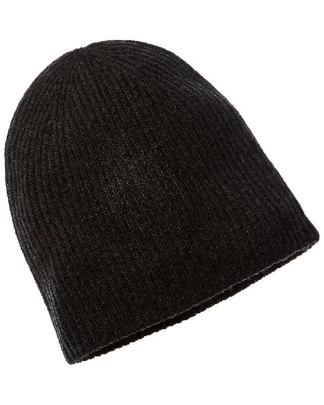 Amicale Cashmere Rib Knit Double Layer Cashmere Hat