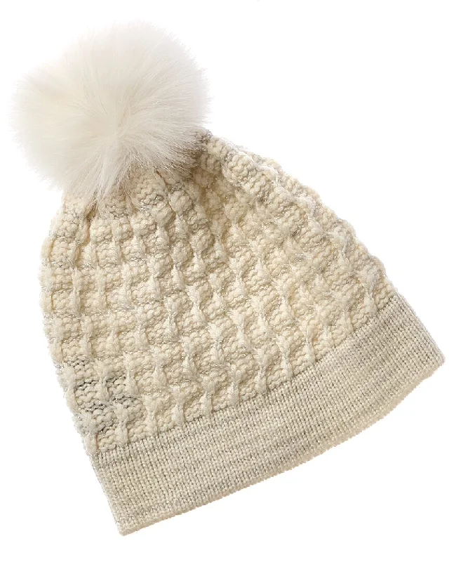 Forte Cashmere Lux Cable Pompom Wool & Cashmere-Blend Hat