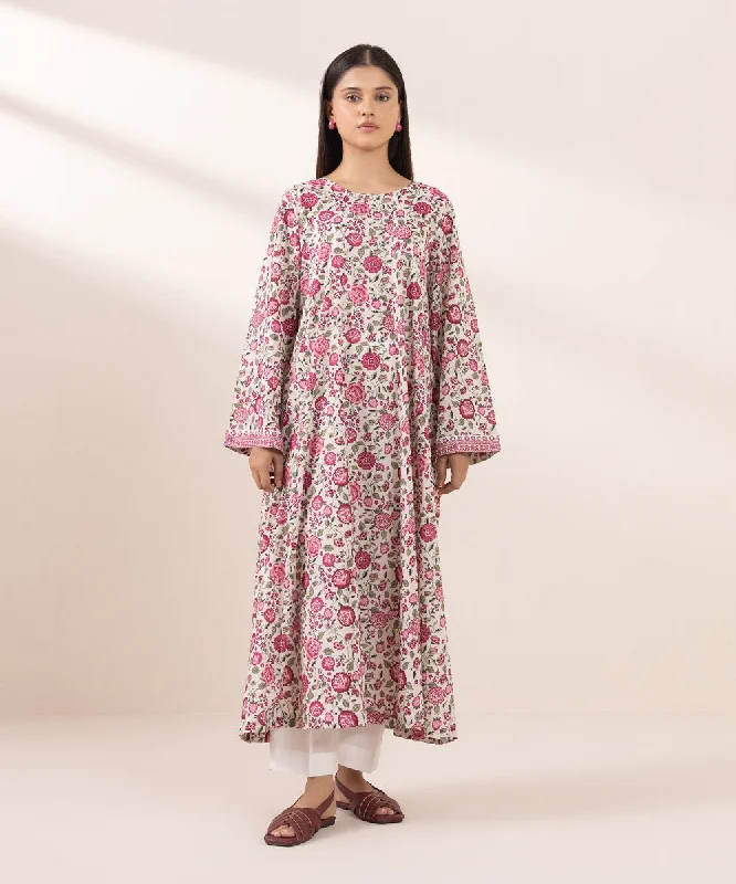 Embroidered Lawn Flared Shirt