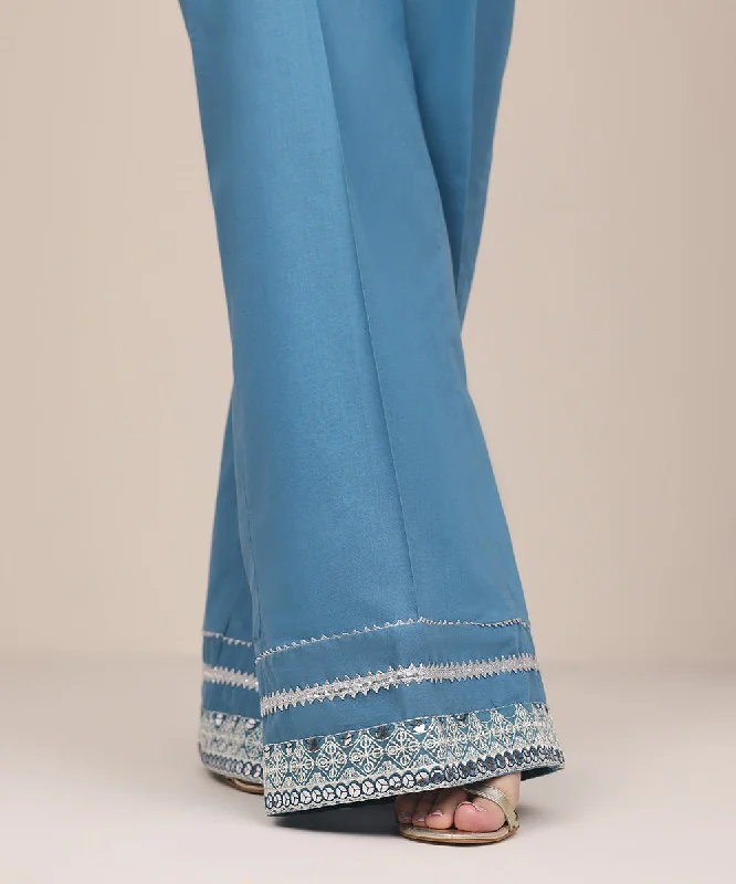 Embroidered Khaddar Flared Pants