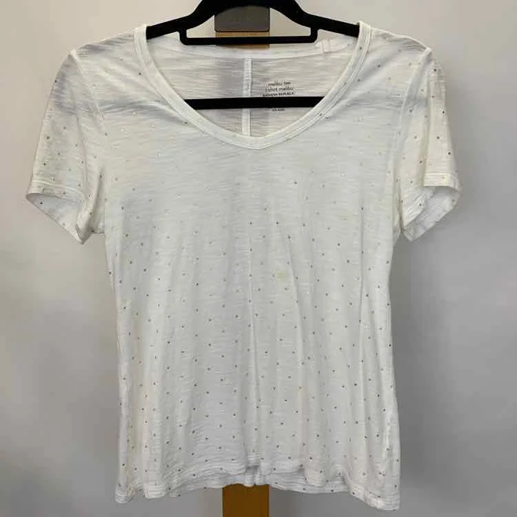 Banana Republic Women's Size XS White Spotted Short Sleeve Shirt