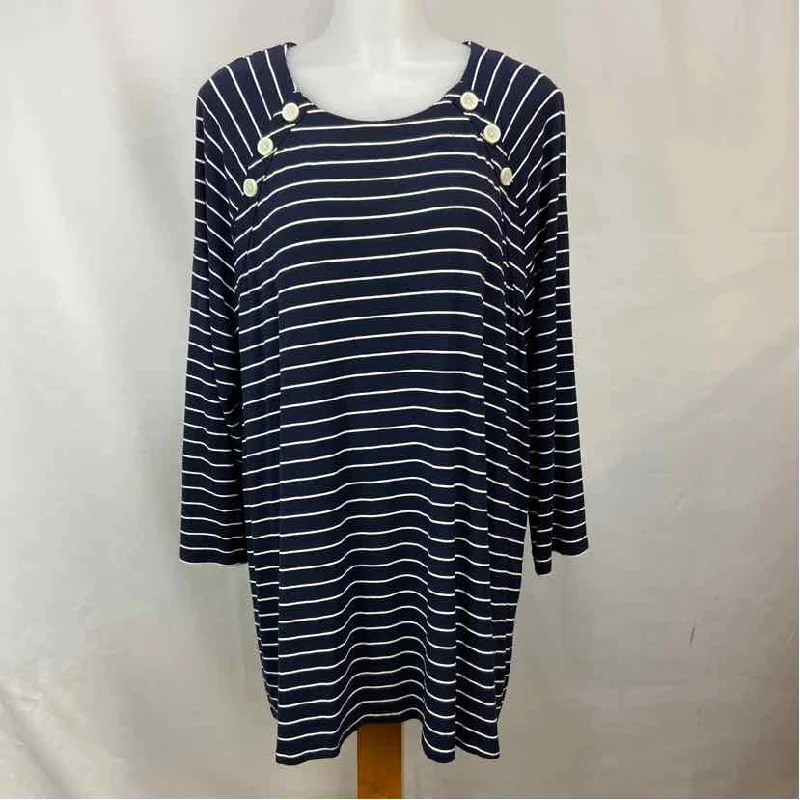 JJill Women's Size XL Navy Stripe Tunic