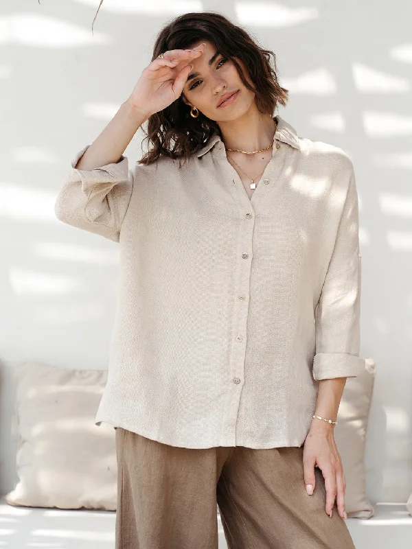 Laguna French Linen Shirt Wheat