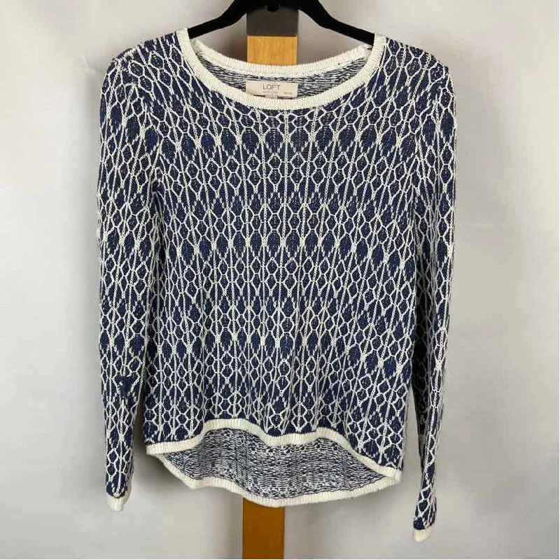 Loft Women's Size SP Navy Weave Sweater