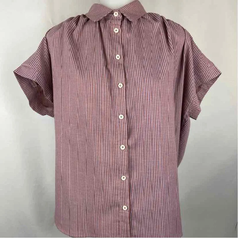 mod ref Women's Size S Rust Stripe Short Sleeve Shirt