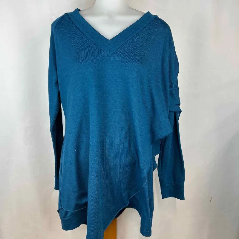 Soft Surroundings Women's Size L Blue Solid Sweater