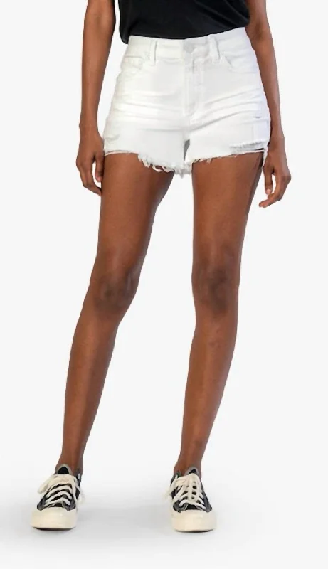 Jane High Rise Long Short in White