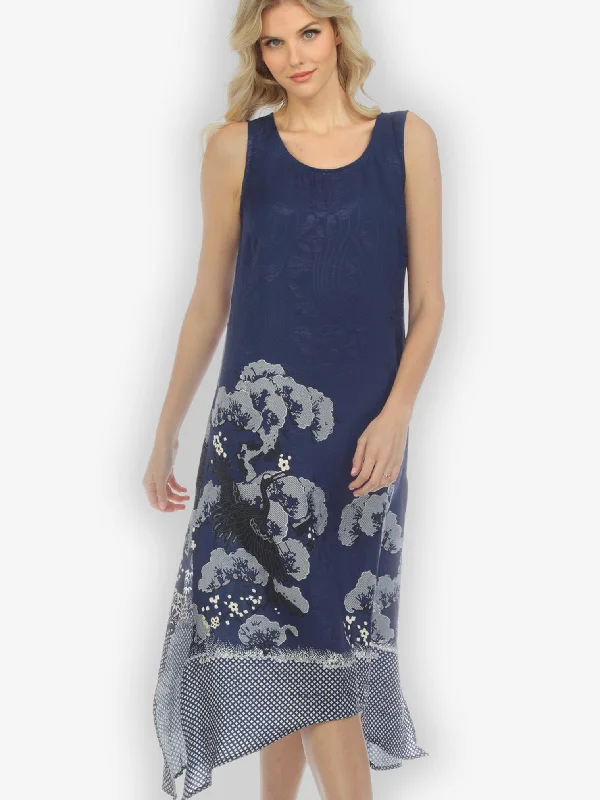 True Blue Shibori Silk Tank Dress