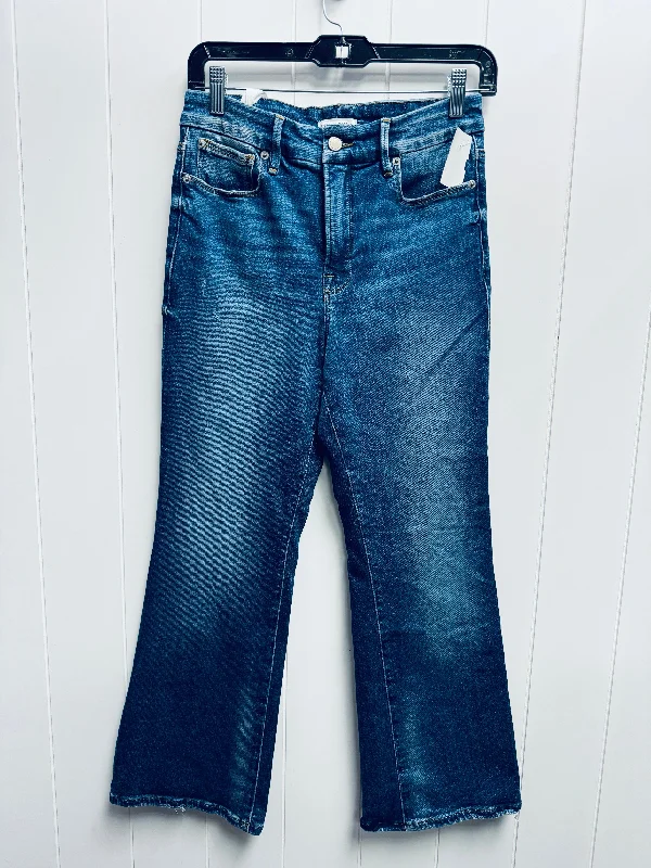 Jeans Flared By Good American In Blue Denim, Size: 4