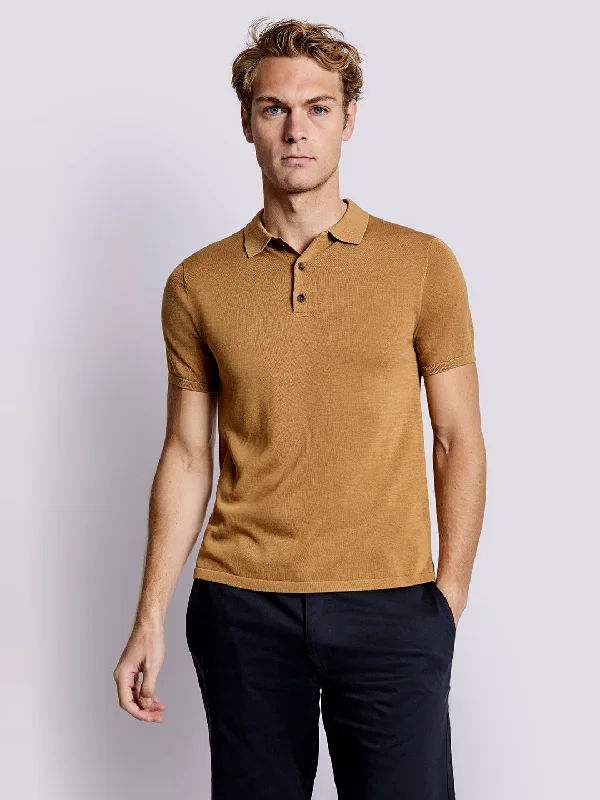 Bruun & Stengade Men Brown Solid Polo TShirt