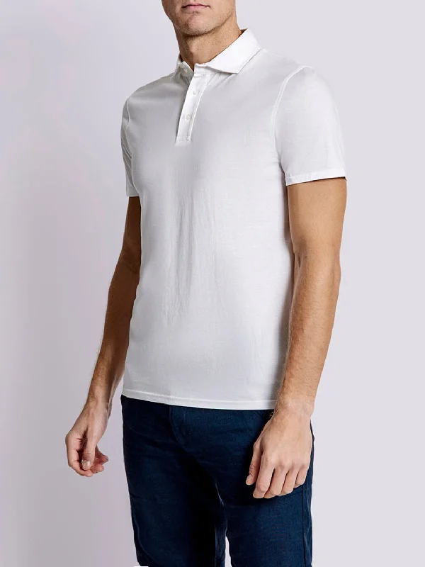 Bruun & Stengade Men White Solid Polo TShirt