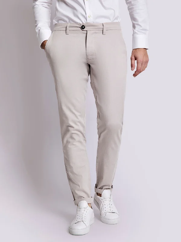 Bruun & Stengade Men Beige Solid Slim Fit Trouser