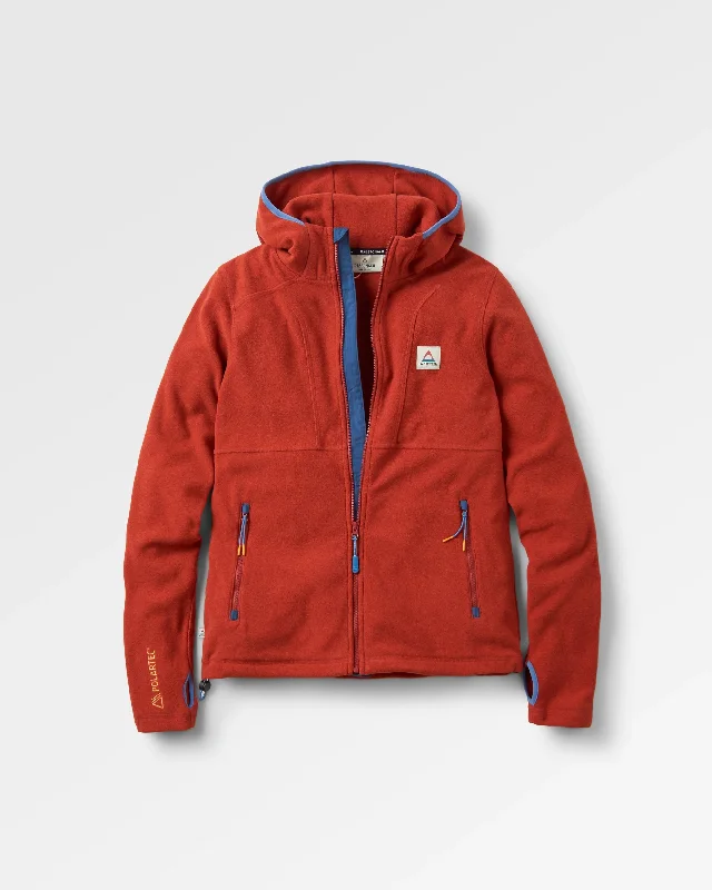 Women's Crest Recycled Polartec Fleece Hoodie - Red Ochre