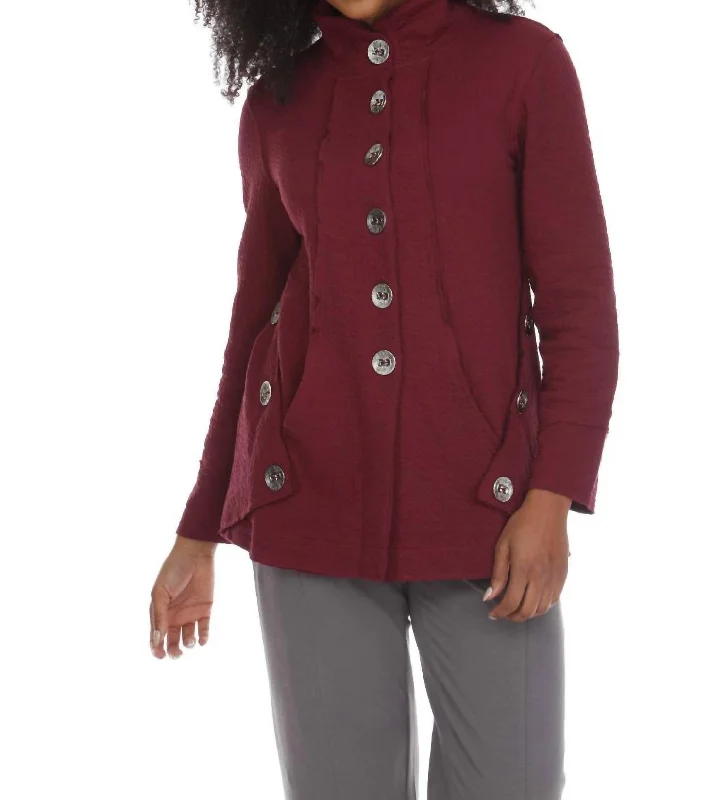 Elegant Jacket In Merlot