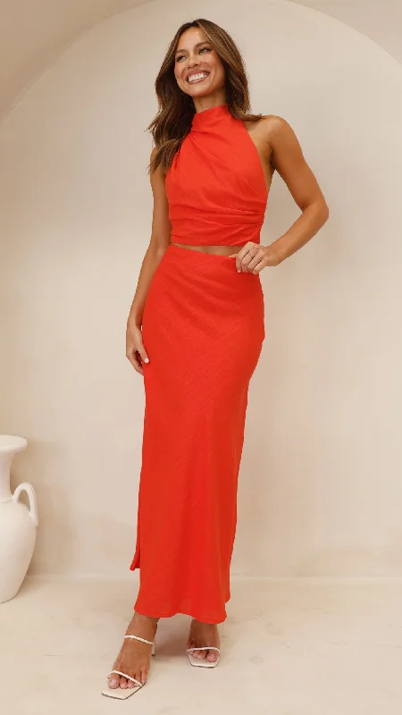 Nicole Maxi Skirt - Red