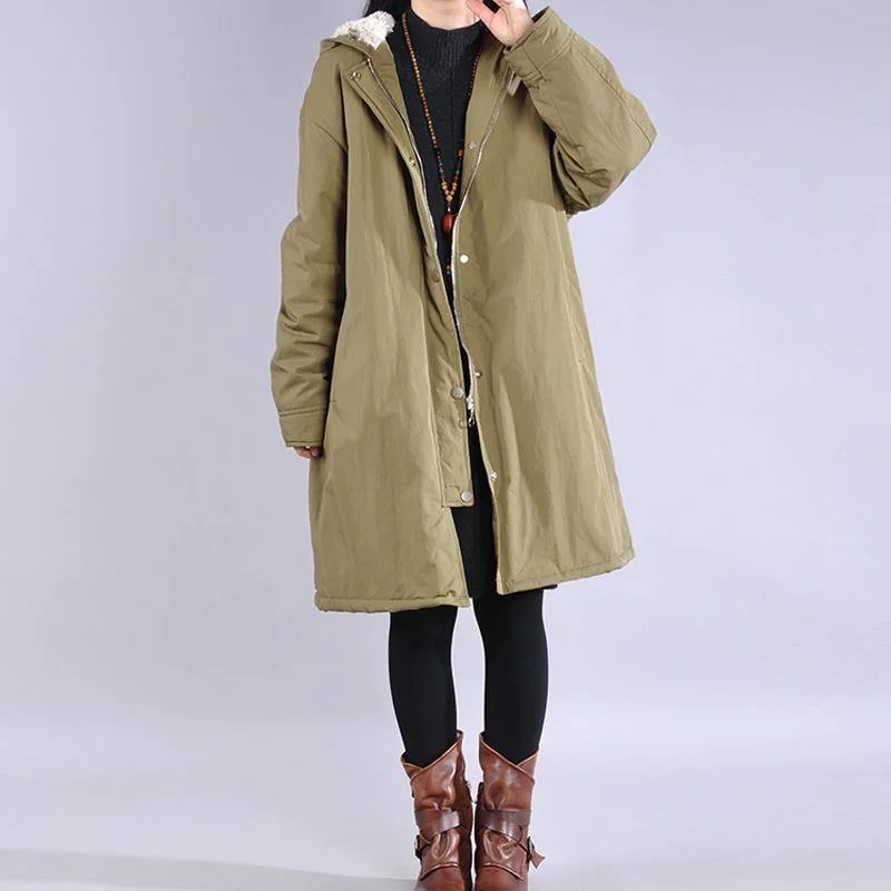 thick army green winter parkas plus size clothing snow jackets hooded zippered coats