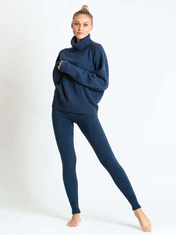 Cashmere pants "Tights" - mountain blue