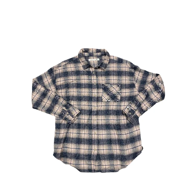 Top Long Sleeve By Altard State In Plaid Pattern, Size: M