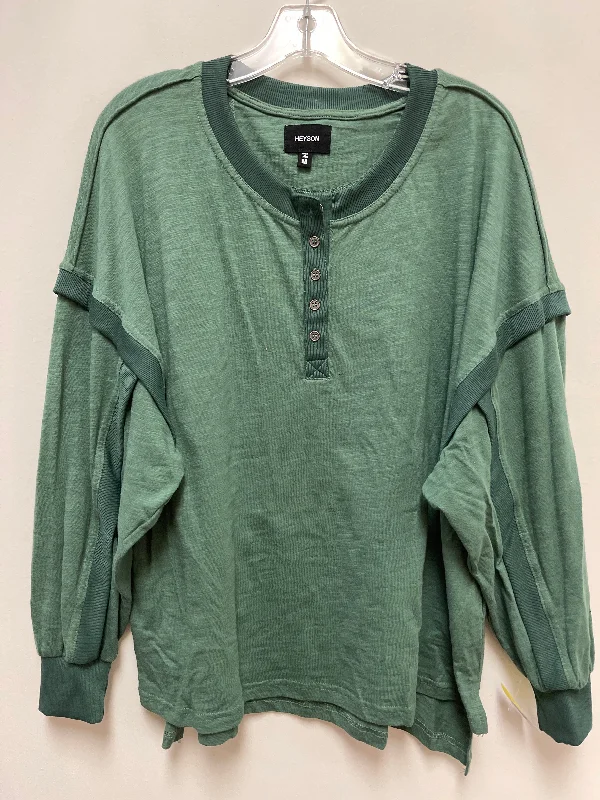 Top Long Sleeve By Clothes Mentor In Green, Size: M