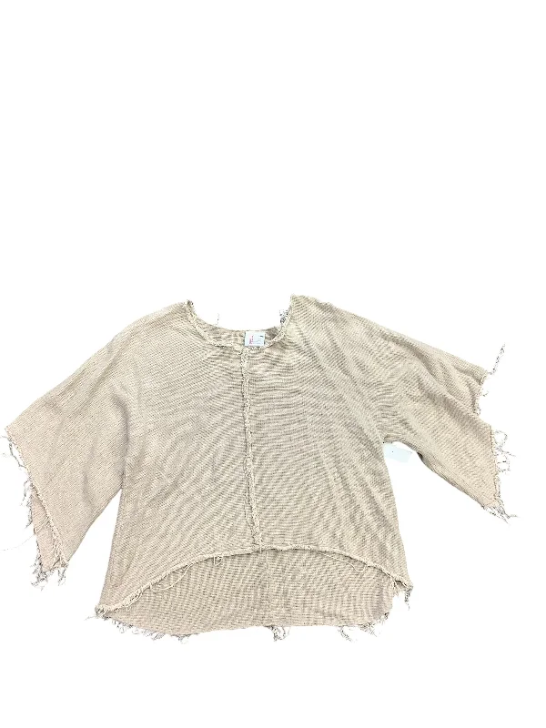 Top Long Sleeve By Cmb In Tan, Size: M