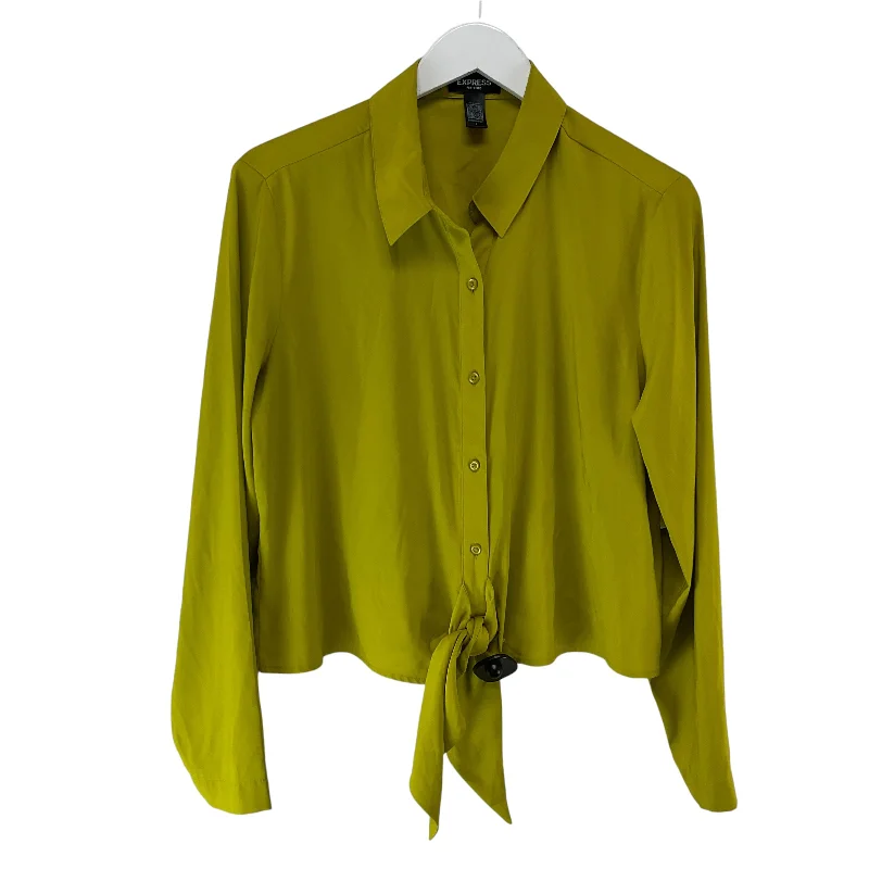 Top Long Sleeve By Express In Green, Size: L