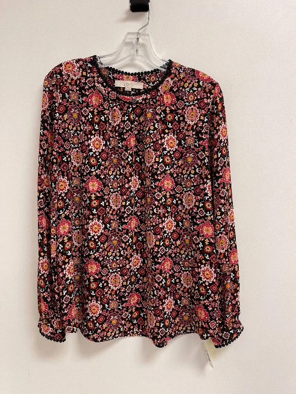 Top Long Sleeve By Loft In Multi-colored, Size: M