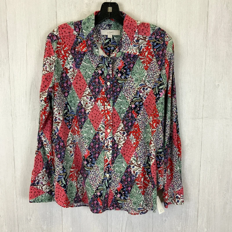 Top Long Sleeve By Loft In Multi-colored, Size: M