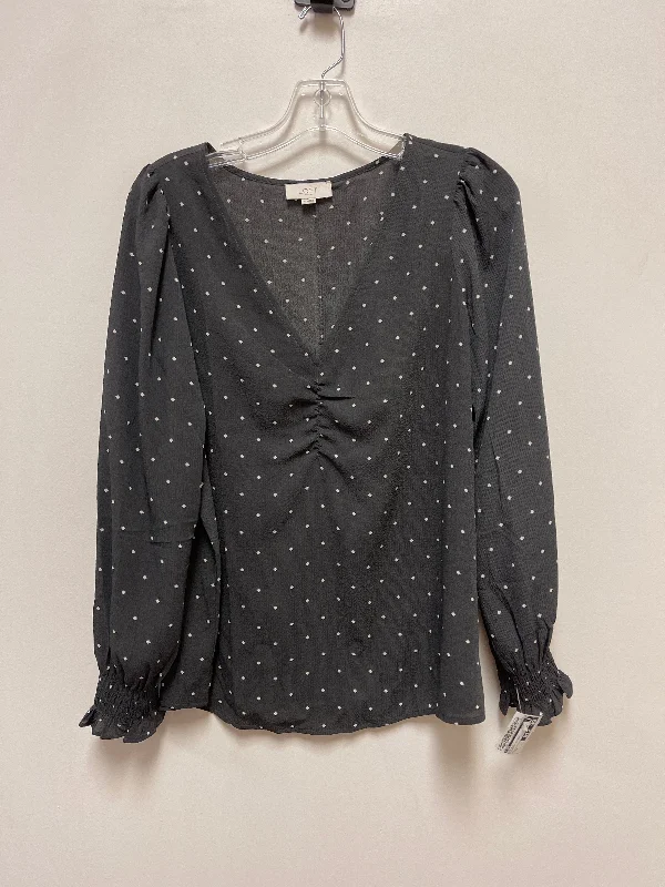 Top Long Sleeve By Loft In Polkadot Pattern, Size: M