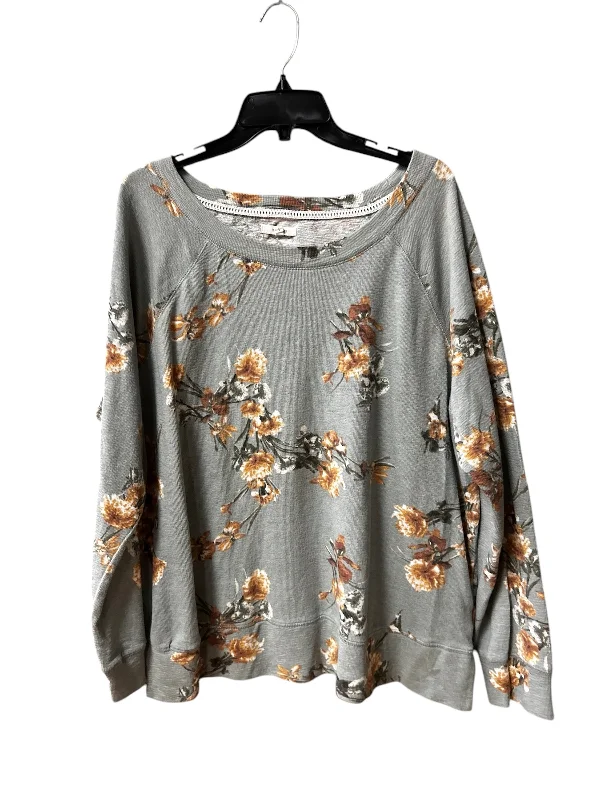 Top Long Sleeve By Maurices In Floral Print, Size: 1x