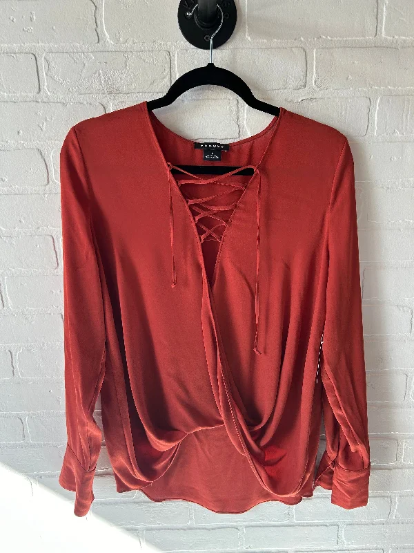 Top Long Sleeve By Trouve In Orange, Size: M