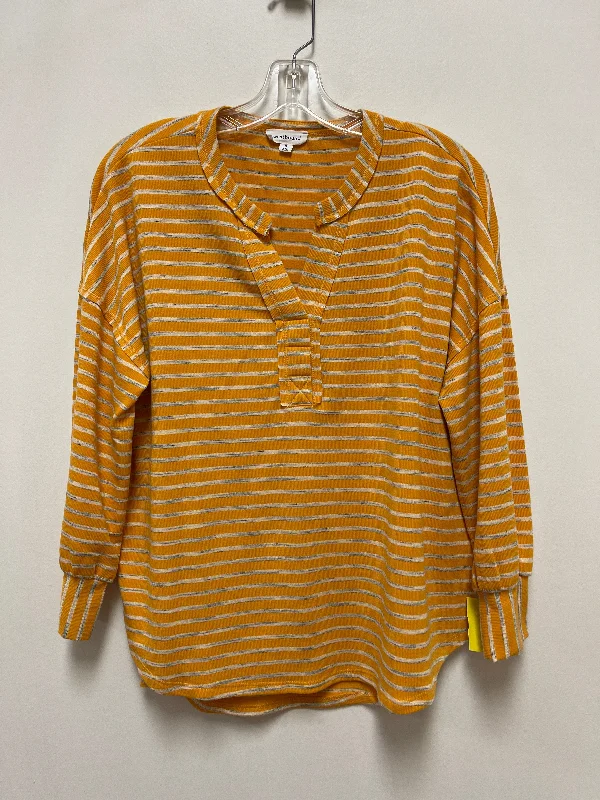 Top Long Sleeve By West Bound In Yellow, Size: S