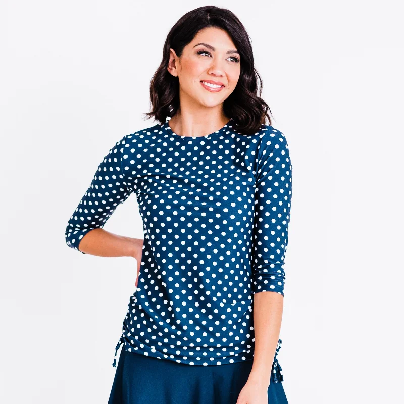 navy polka dot