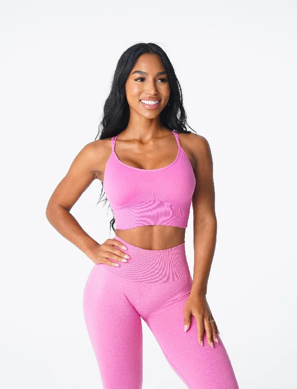 Bubble Gum Pink Flourish Seamless Bra