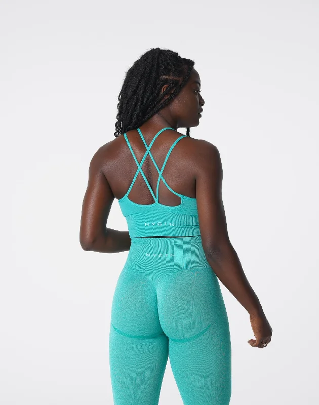 Turquoise Flourish Seamless Bra