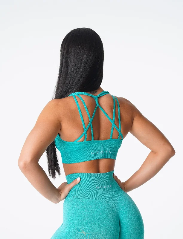 Turquoise Galaxy Ribbed Seamless Bra