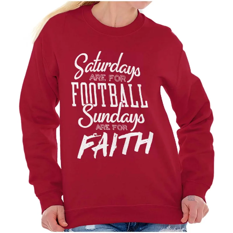 Weekend Football & Faith Crewneck Sweatshirt