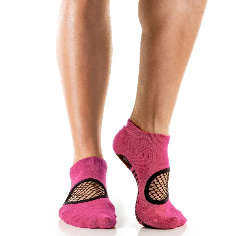 Arebesk Fishnet Grip Socks - Pink (Barre / Pilates)