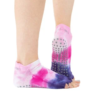 Zoe Half Toe - Dahlia Grey Grip Socks (Barre/Pilates)