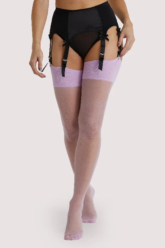 Playful Promises Lilac Seamed Stockings