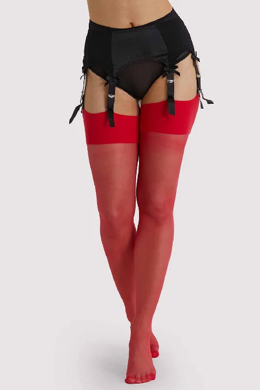 Playful Promises Lollipop Red Seamed Stockings