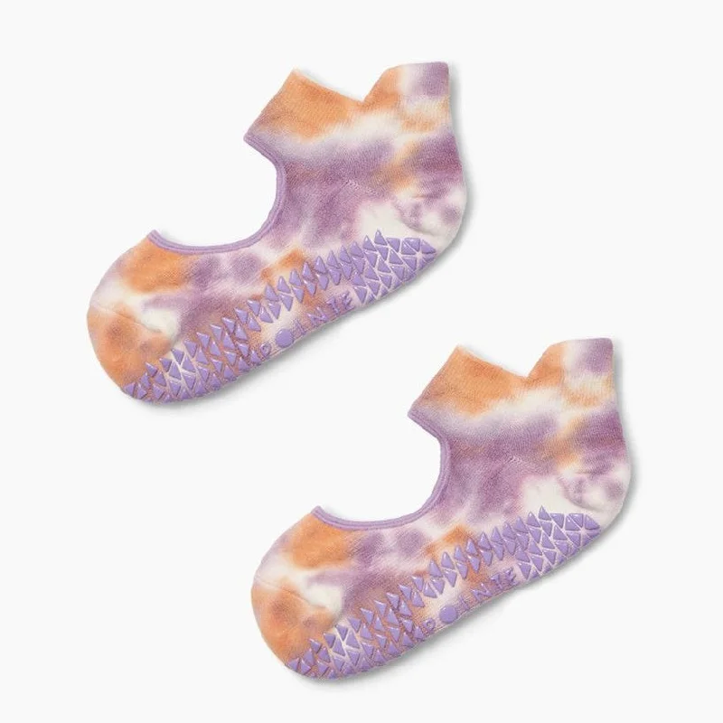 Elise Grip Strap Socks - Amethyst (Barre / Pilates)